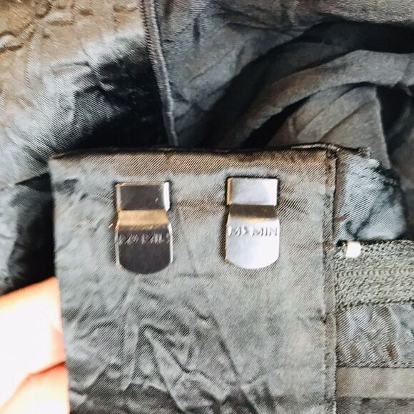 Ms MIN Pleated Palazzo Pants Size 4 Black Crinkled Cropped Wide Contrasting - Picture 13 of 15